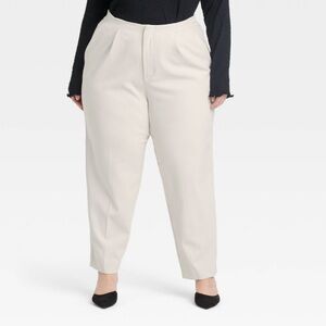 A New Day High Rise Tailored Trouser - Cream Size 20